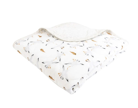 Nest Designs Quilted Bamboo Cozy Blanket (Crib) - Seagulls & Seashells