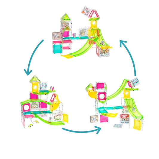 美国情景磁力赛道大型颗粒防吞咽Squaregles-Oggs Mega Set