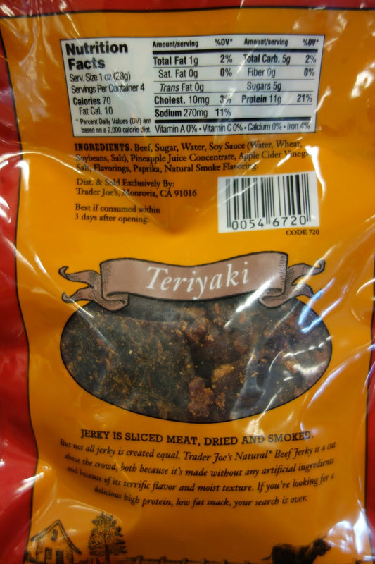 口感香甜Natural Beef Jerky Teriyaki
