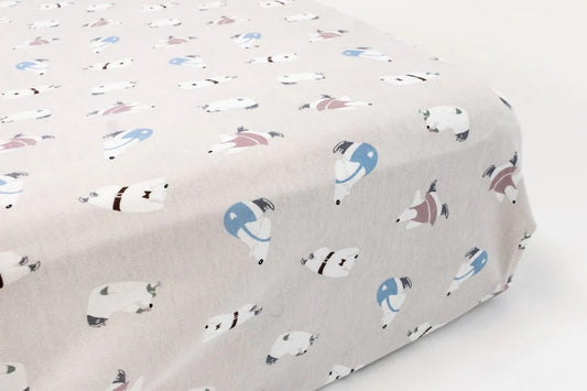 Nest Designs Fitted Organic Cotton Crib Sheet - Winter Skate