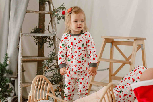 Nest Designs Organic Cotton Two-Piece PJ Set - Eric Carle Candy Cane Lane