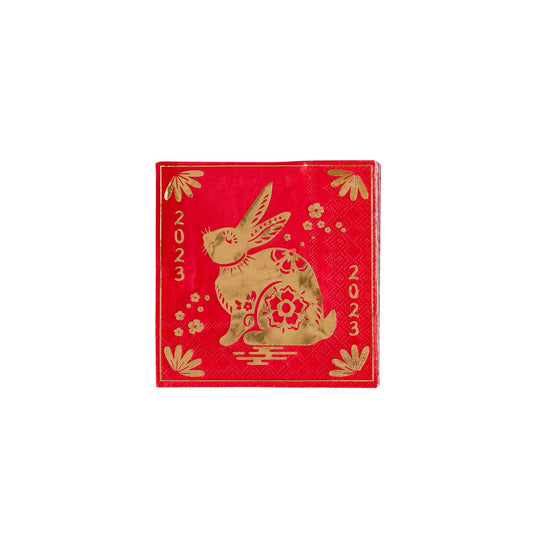 美国My Mind’s Eye Lunar New Year Foiled 2023 Rabbit Cocktail Napkin