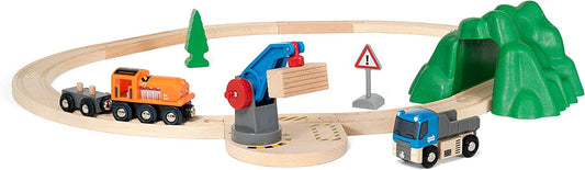 瑞典Brio-Starter Lift&Load Set Wooden Toy Train 33878