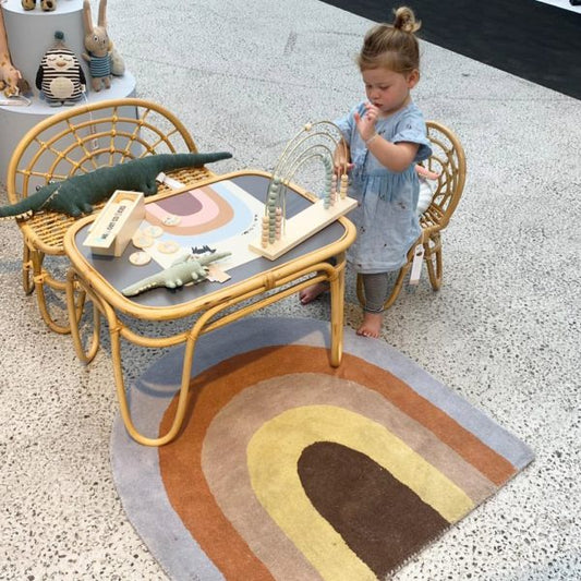 丹麦OYOY梦想彩虹手工羊毛地毯