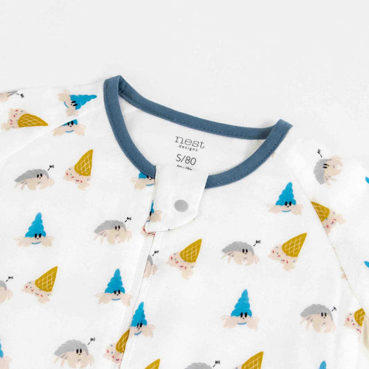 Nest Designs-0.6 TOG Bamboo Pima Long Sleeve Sleep Suit - Hermit Pals