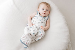 Nest Designs Bamboo Cotton Jersey Swaddle Sleep Bag 0.25 TOG - The Town Mouse & The Country Mouse 0-6M