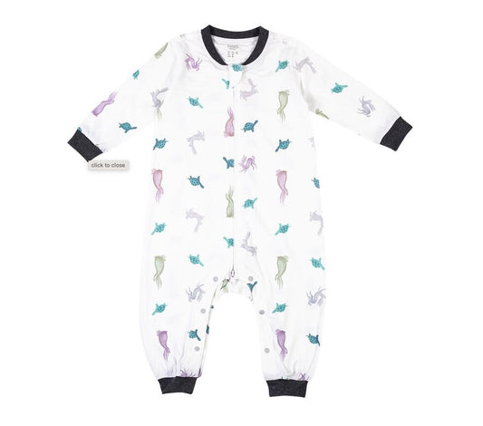 Nest Designs Organic Cotton Long Sleeve Footed Sleep Bag 1.0 TOG -The Tortoise & The Hare