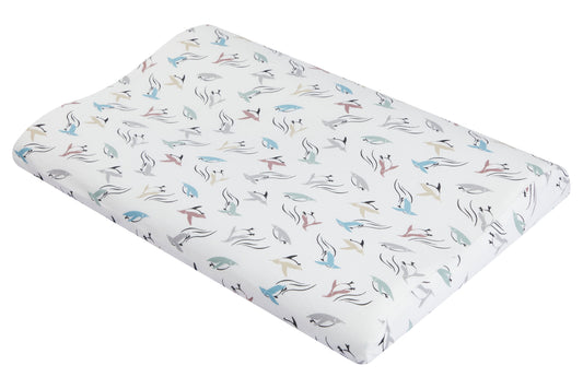 Nest Designs Organic Cotton Toddler Pillow with Pillowcase (Small) - Rainbow Swim