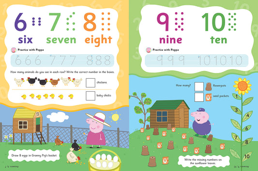 美国Scholastic-Peppa Pig-Wipe-Clean First Numbers and Counting