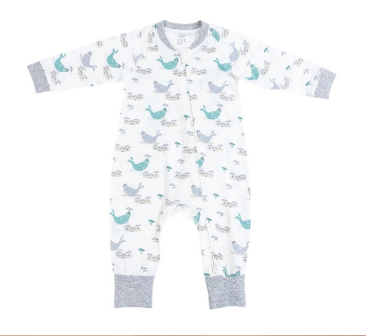 Nest Designs Bamboo Jersey One-Piece Zip Footless Sleeper - Baskiing Buddies