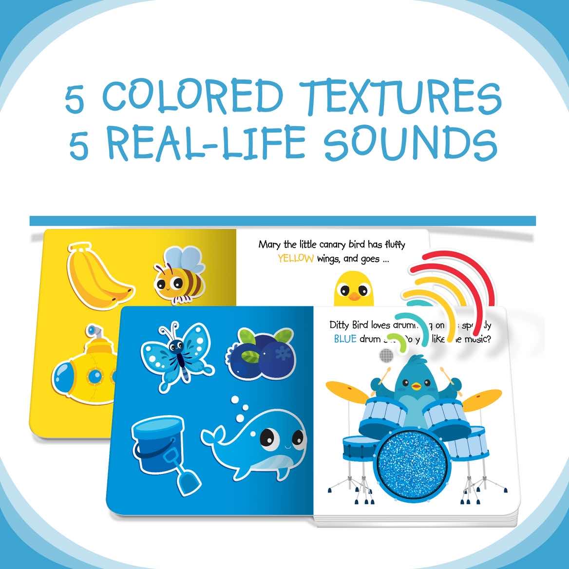 Ditty Bird First Sensory Book -Montessori- Touch the colors