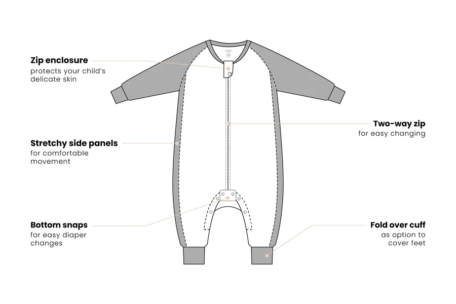 Nest Designs 1.0 TOG Bamboo Long Sleeve Footed Sleep Bag - Let's Roll!