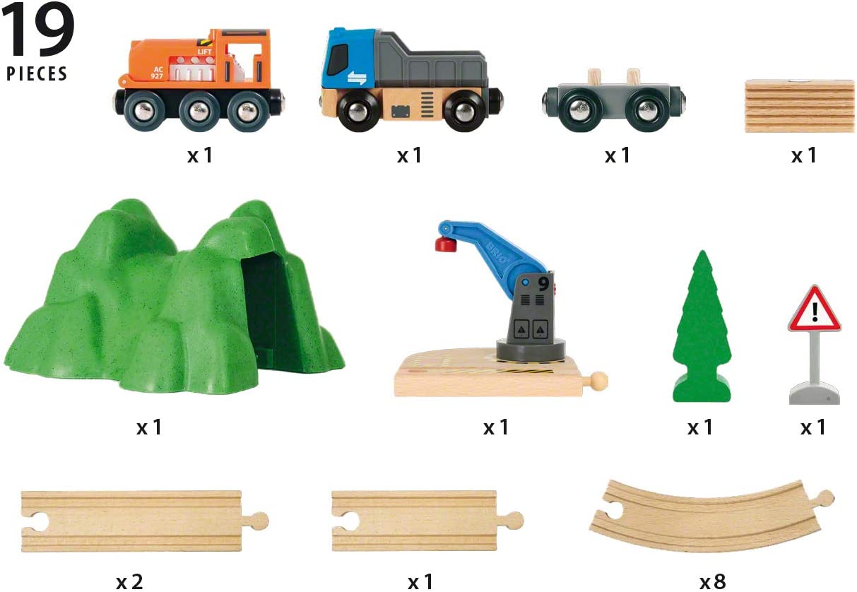 瑞典Brio-Starter Lift&Load Set Wooden Toy Train 33878
