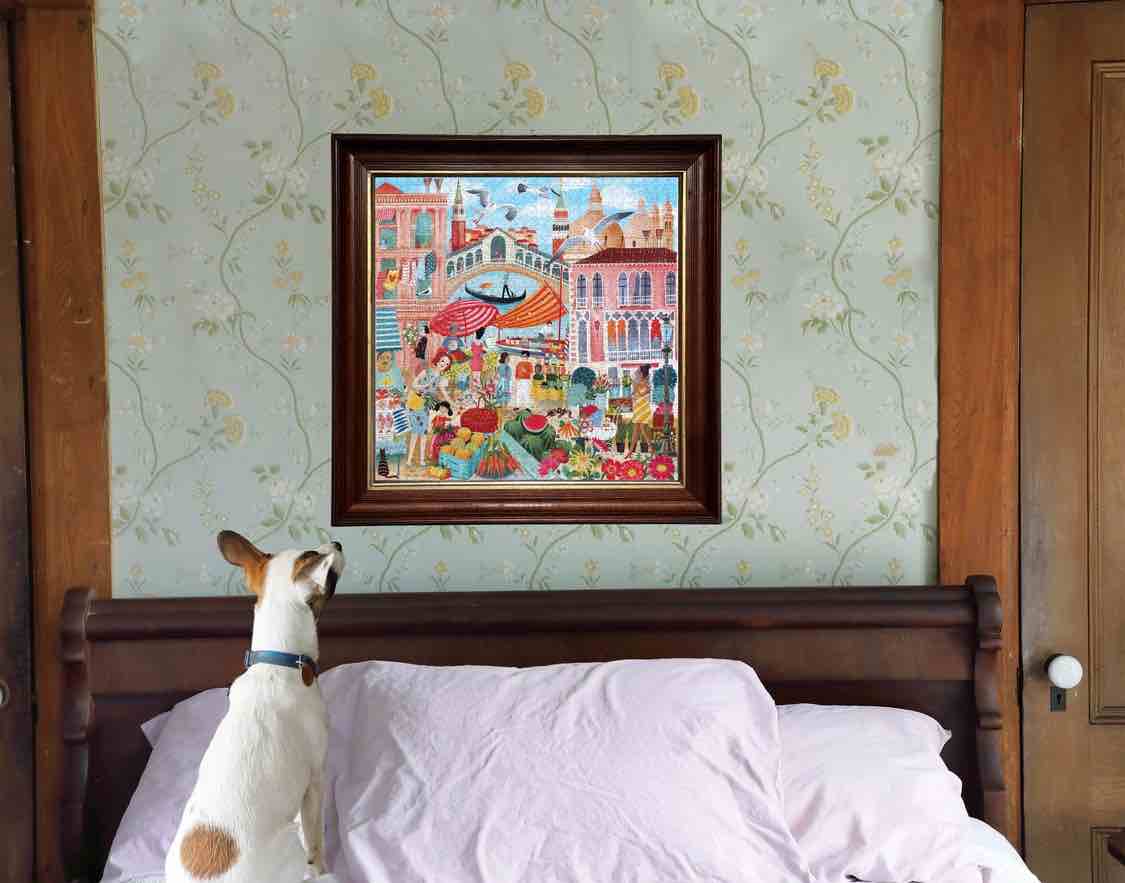 美国eeBoo绝美插画拼图 Venice Open Market 1000 Piece Puzzle