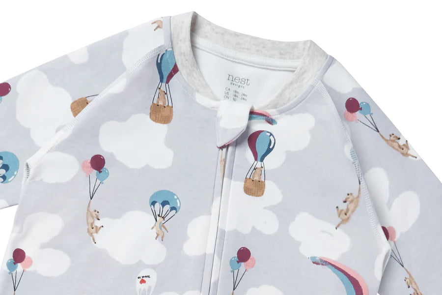 Nest Designs Organic Cotton One-Piece Zip Footless Sleeper - Meerkats Away!