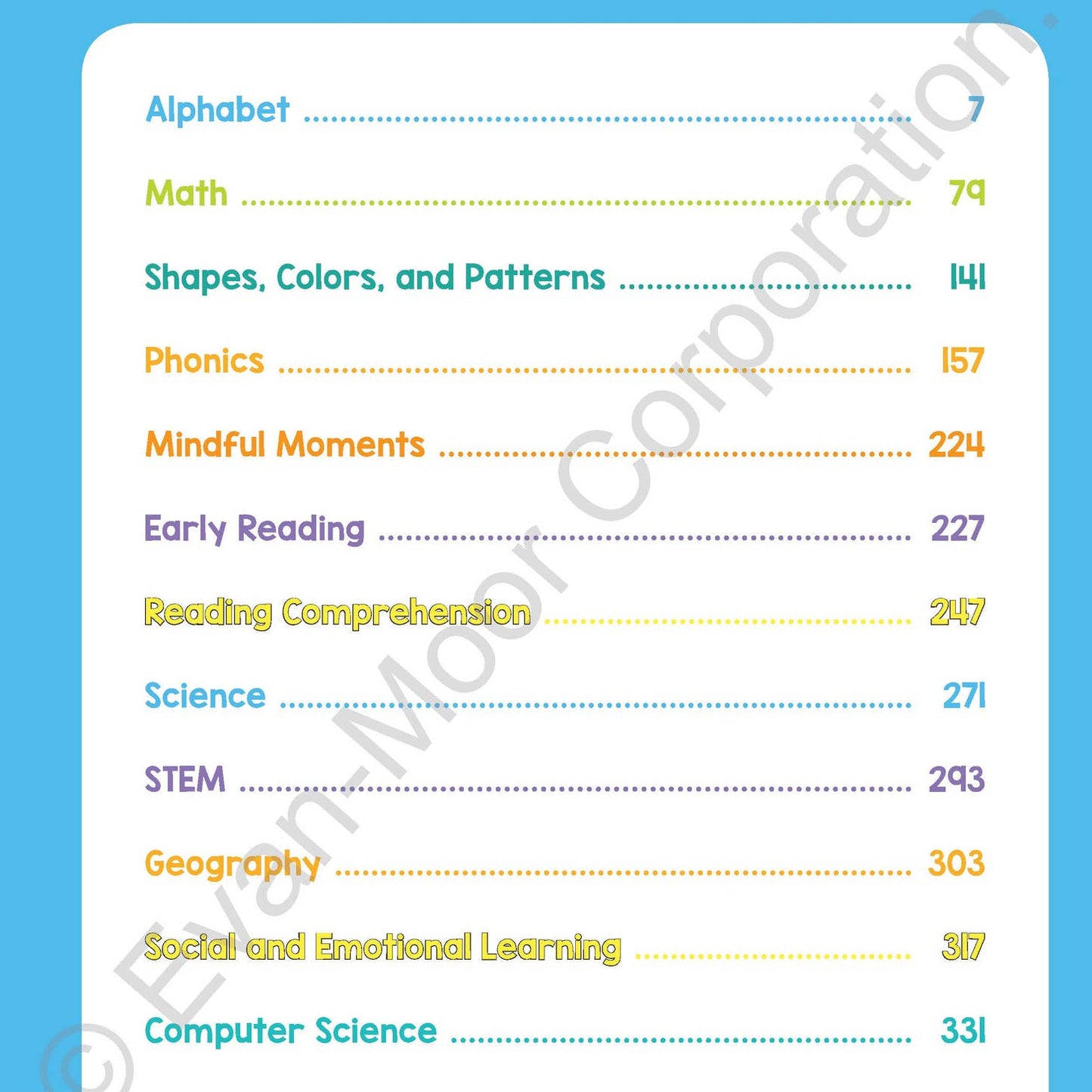 北美黄冈Evan-Moor Top Student, Kindergarten Workbook