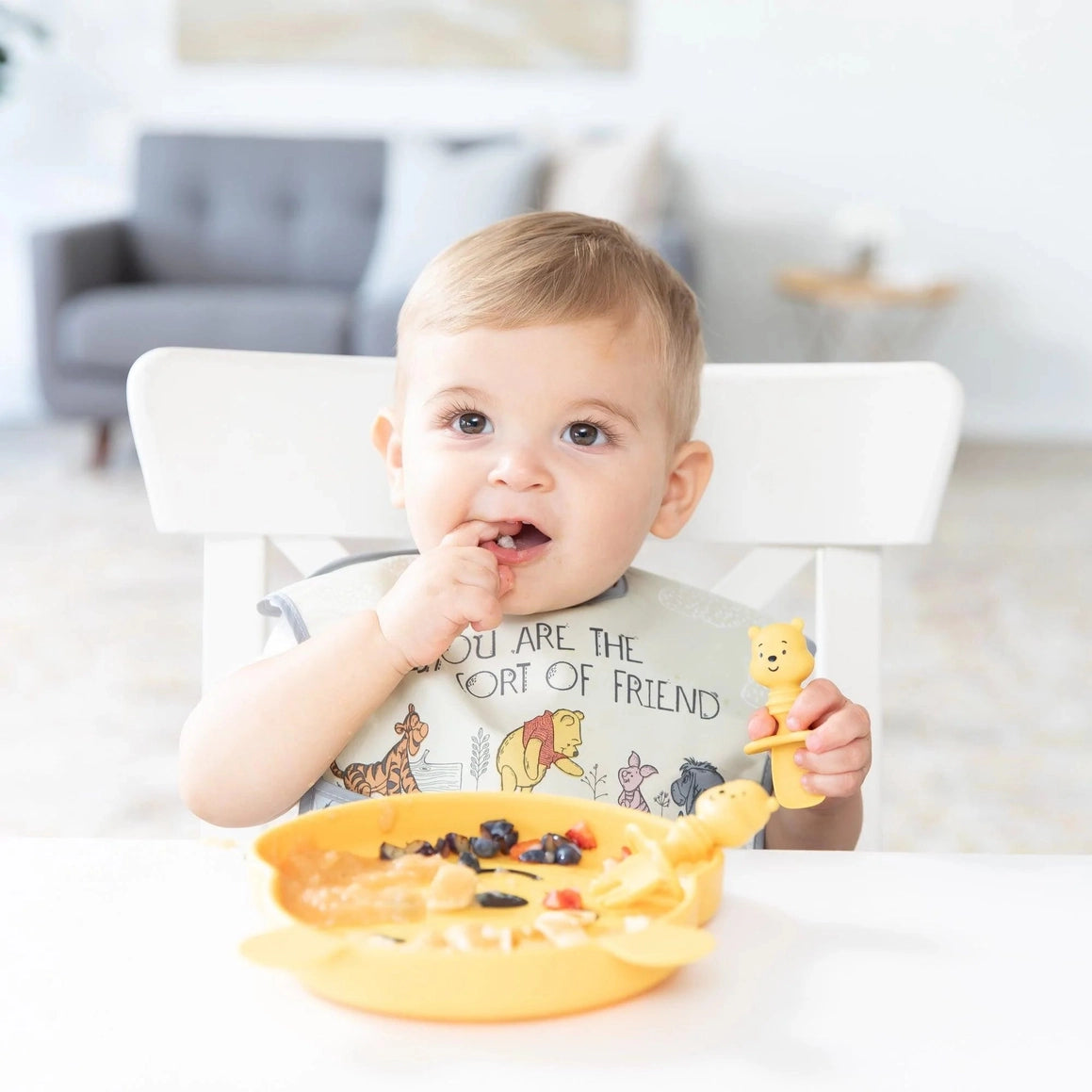 美国Bumkins - Winnie the Pooh Silicone Feeding Set