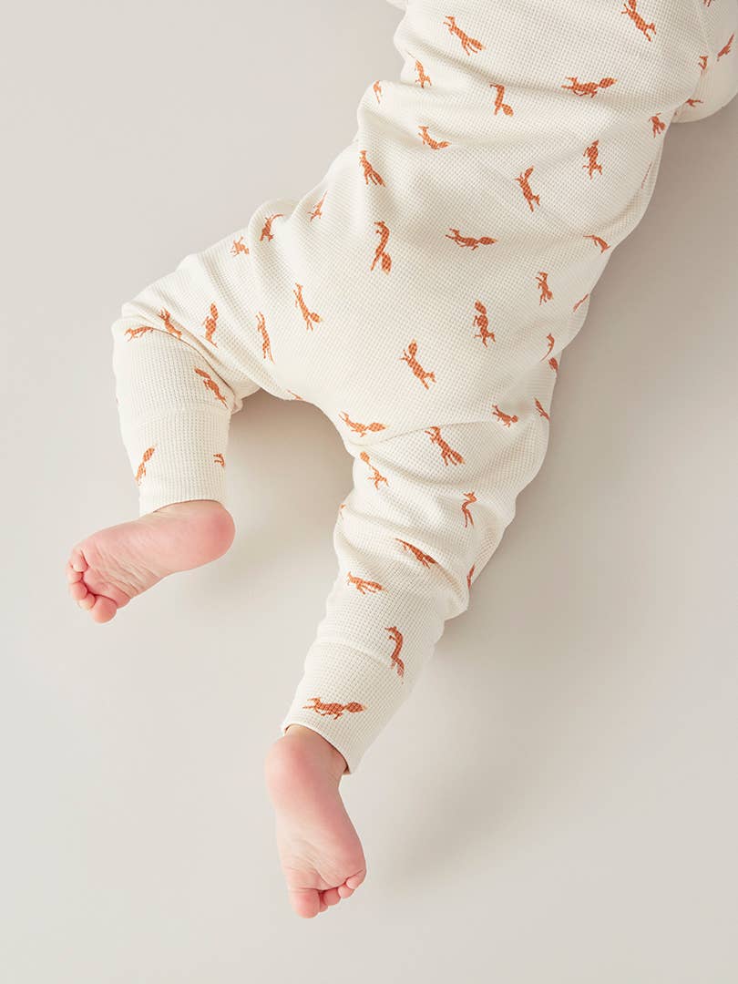 加拿大Sapling Child Fox Waffle Zip Romper-有机棉华夫系列