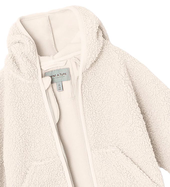 Mini A Ture Liff Teddyfleece Jacket- White Swan