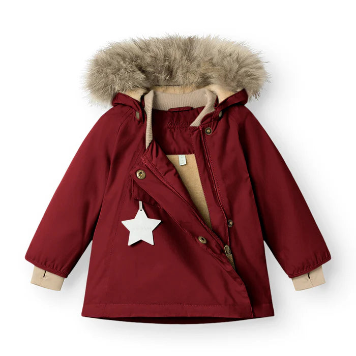 丹麦Mini A Ture- Wang fleece winter jacket FUR 2850-RED MERLOT