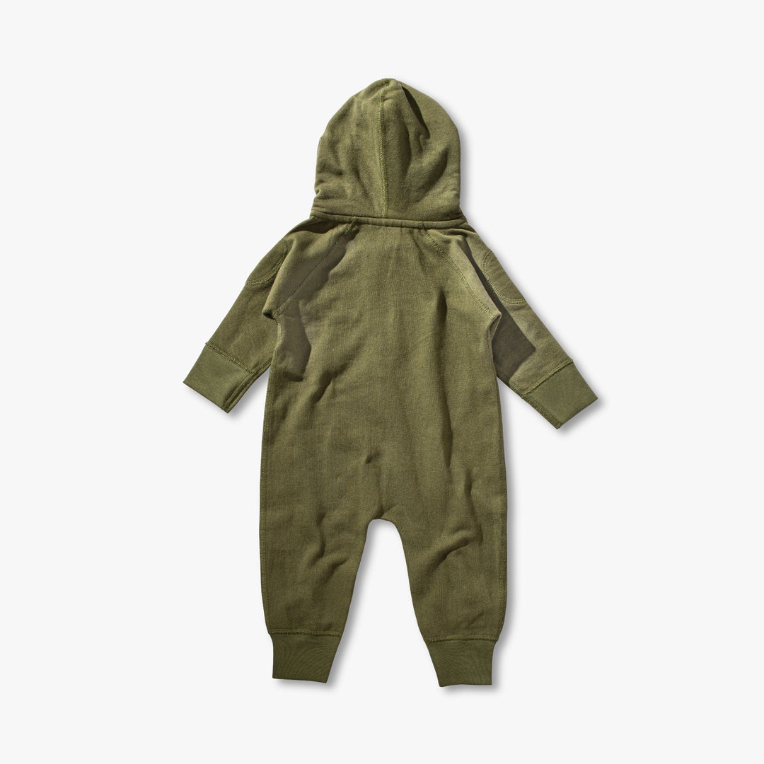 加拿大Sapling Child Mistletoe Green Winter Zipsuit-有机棉华夫系列