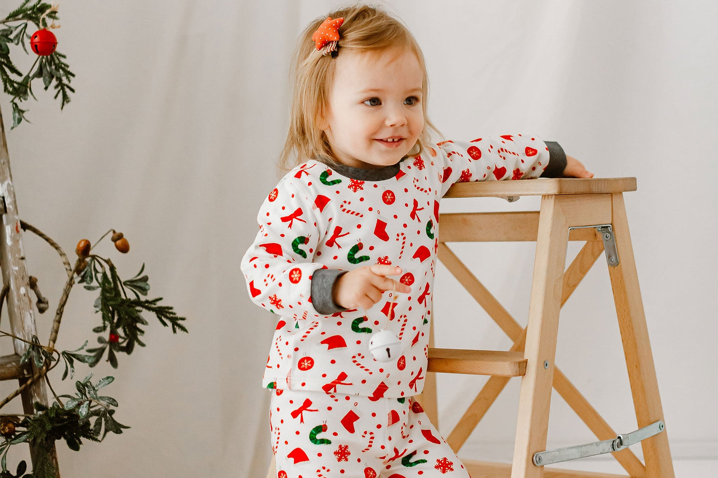 Nest Designs Organic Cotton Two-Piece PJ Set - Eric Carle Candy Cane Lane