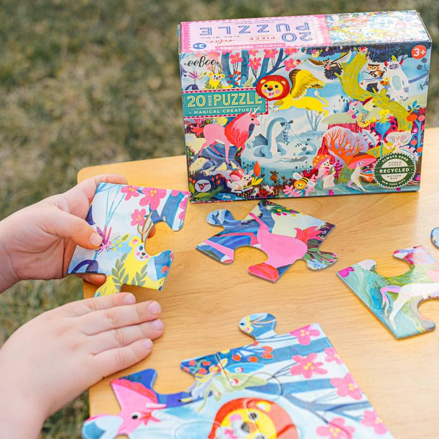美国eeBoo绝美插画拼图 Magical Creatures 20 Piece Puzzle儿童大颗粒拼图