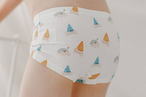 Nest Designs Bamboo Boys Boxer Briefs Underwear (2 Pack) - Hermit Crab
