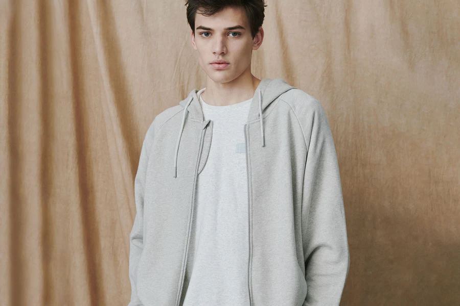 Nest Designs Basic-Men's Basics Organic Terry Zip Up Hoodie - Cloudburst Light