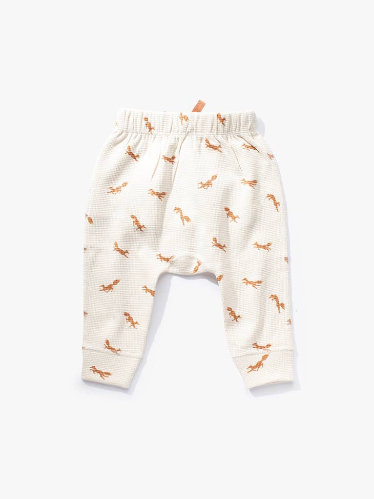 加拿大Sapling Child Fox Waffle Pants-有机棉华夫系列