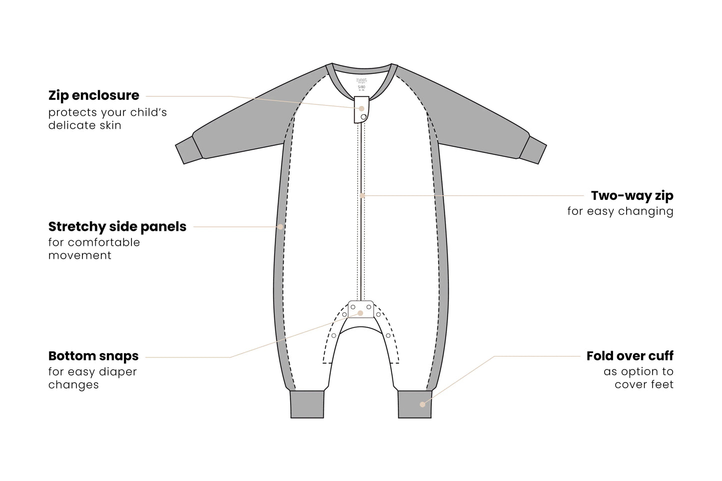 Nest Designs 2.5 TOG Wool Blended Long Sleeve Footed Sleep Bag - Meerkats Away!