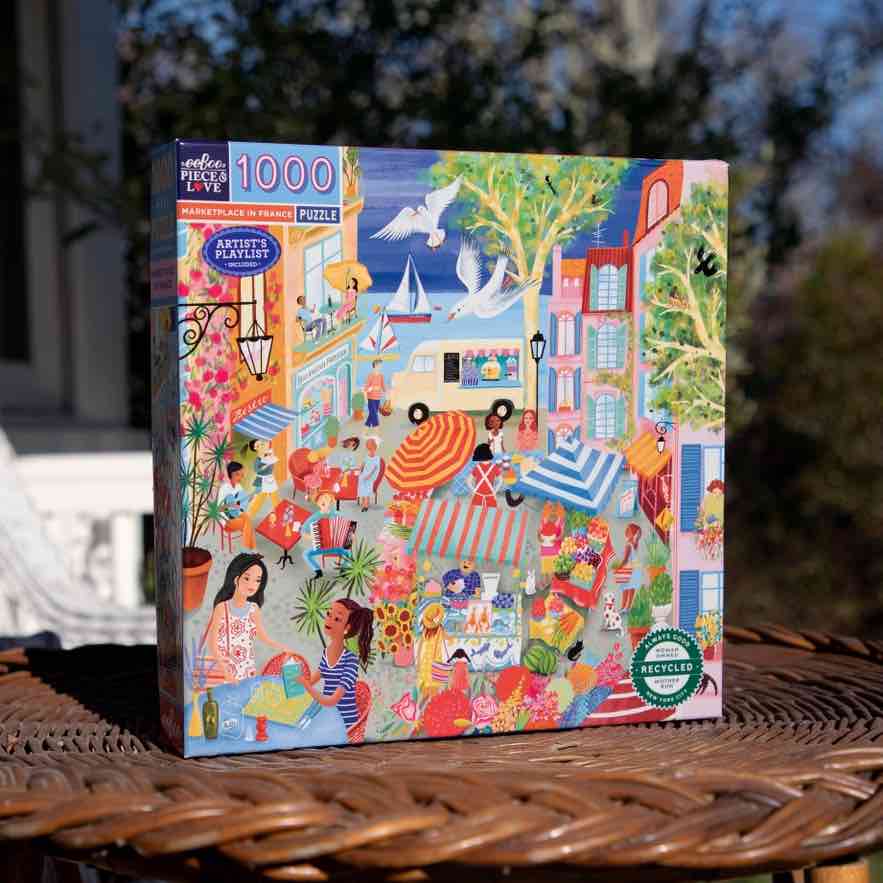 美国eeBoo绝美插画拼图 Marketplace in France 1000 Piece Puzzle