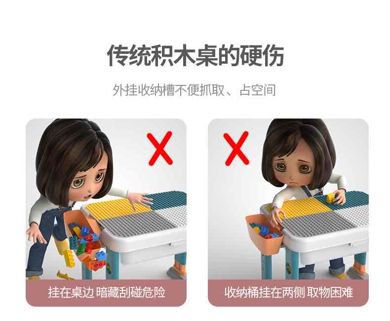 万高颜王积木学习桌18月以上