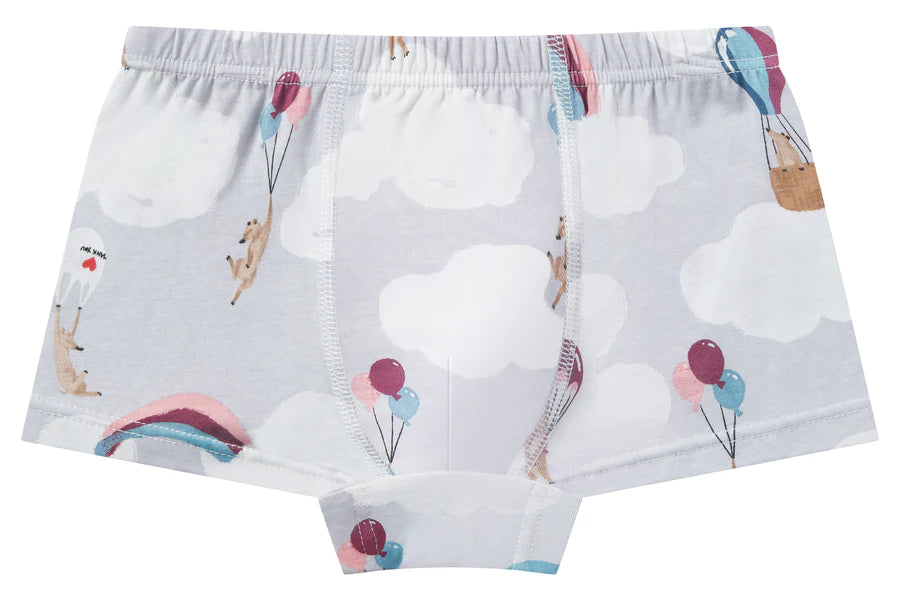 Nest Designs Bamboo Boys Boxer Briefs Underwear (2 Pack) - Sahara Sky