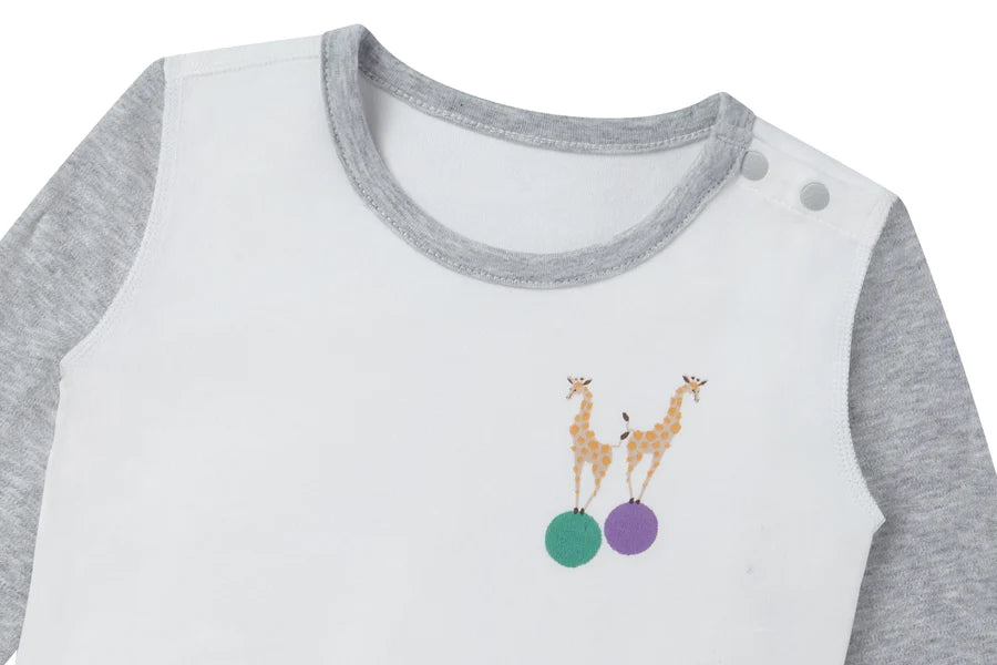 Nest Designs Organic Cotton Long Sleeve Onesie - Giraffe Shapes