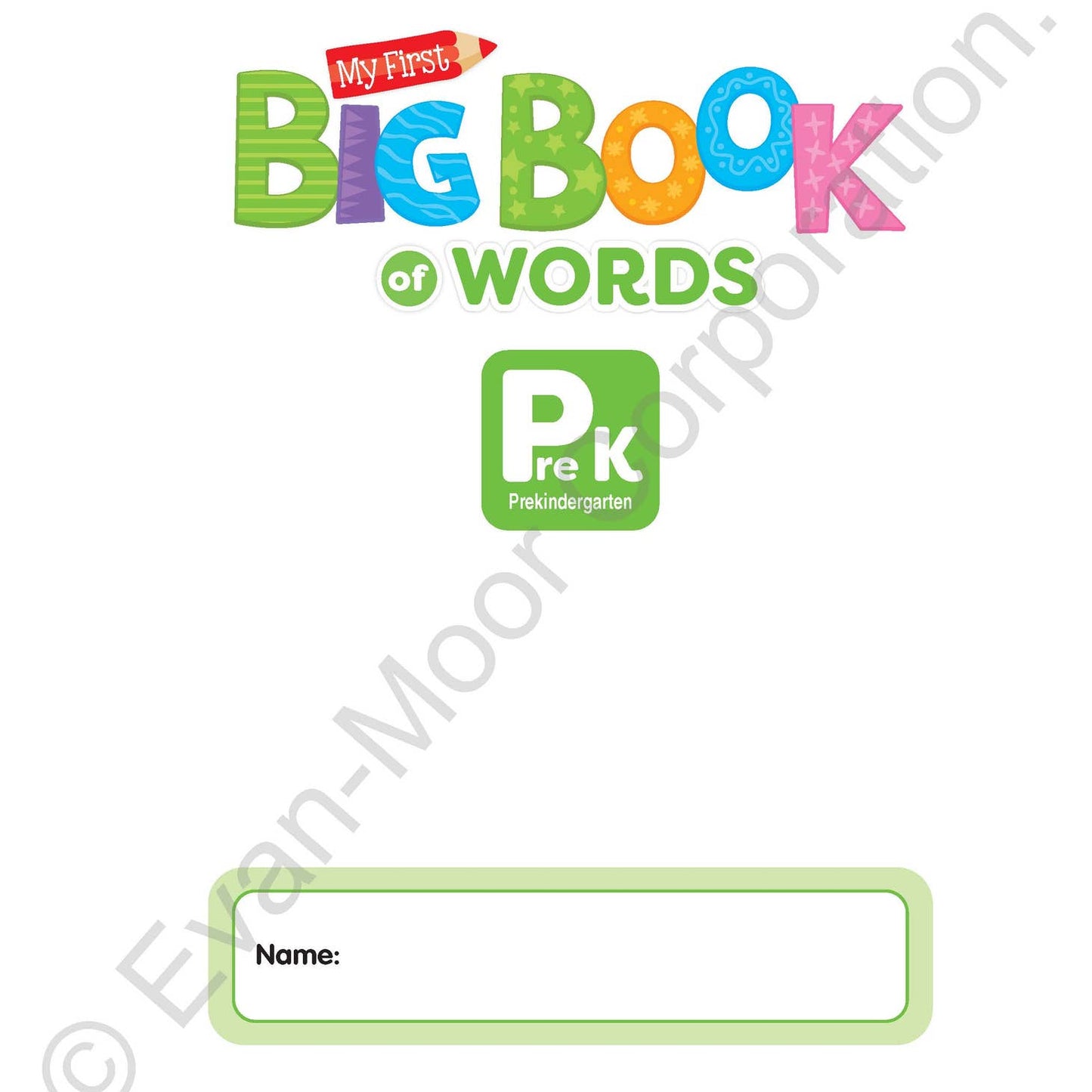 北美黄冈Evan-Moor My First Big Book of Words, Grade PreK Workbook
