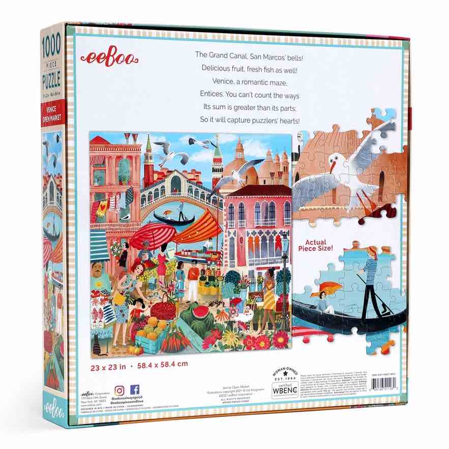 美国eeBoo绝美插画拼图 Venice Open Market 1000 Piece Puzzle