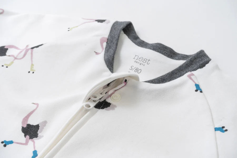 Nest Designs 1.0 TOG Organic Cotton Long Sleeve Footed Sleep Bag - Let's Roll!