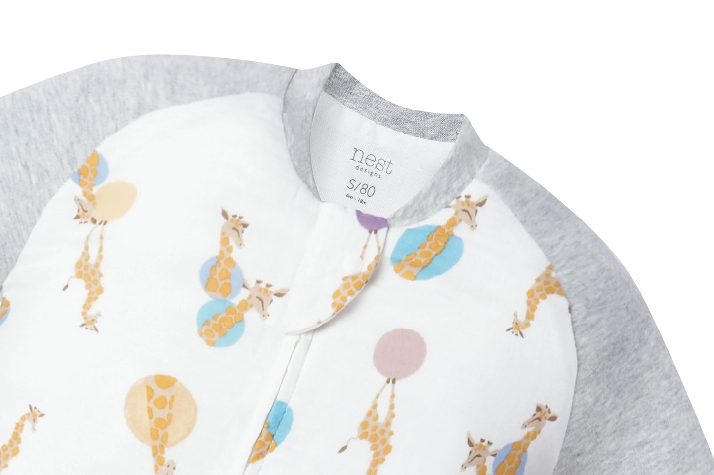 Nest Designs 1.0 TOG Bamboo Long Sleeve Footed Sleep Bag - Giraffe Shapes