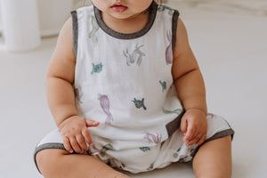 Nest Designs Bamboo Pima Sleeveless Romper - The Tortoise & The Hare