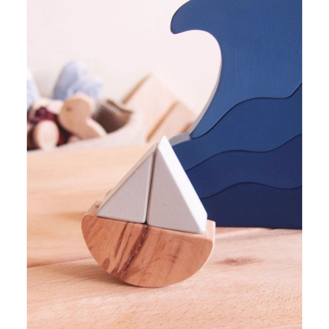 土耳其L and Wood 浪花与小船木质积木拼图