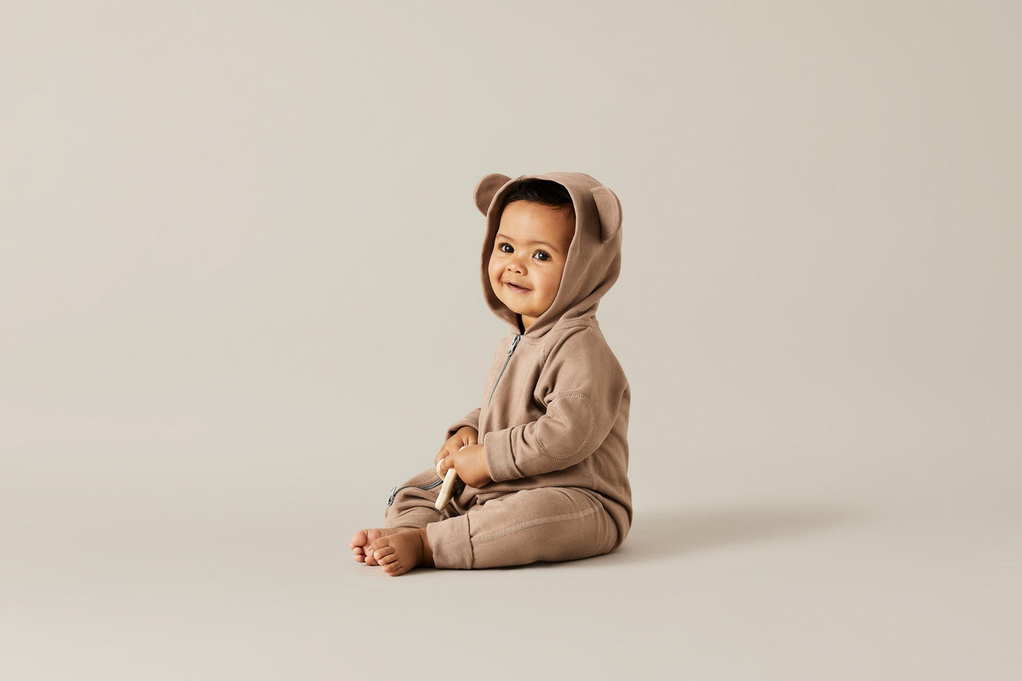 加拿大Sapling Child Ginger Bear Winter Zipsuit-有机棉华夫系列