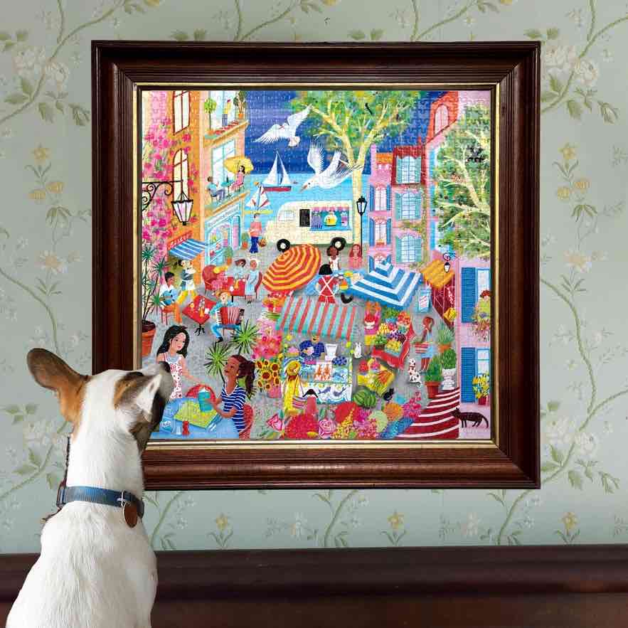 美国eeBoo绝美插画拼图 Marketplace in France 1000 Piece Puzzle