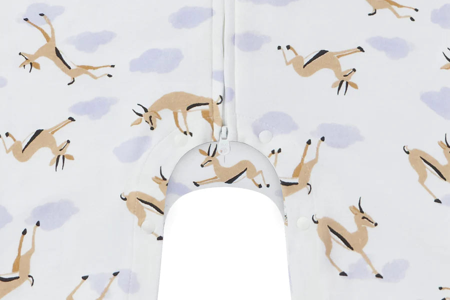 Nest Designs Organic Cotton Long Sleeve Romper - Gazelle Sky