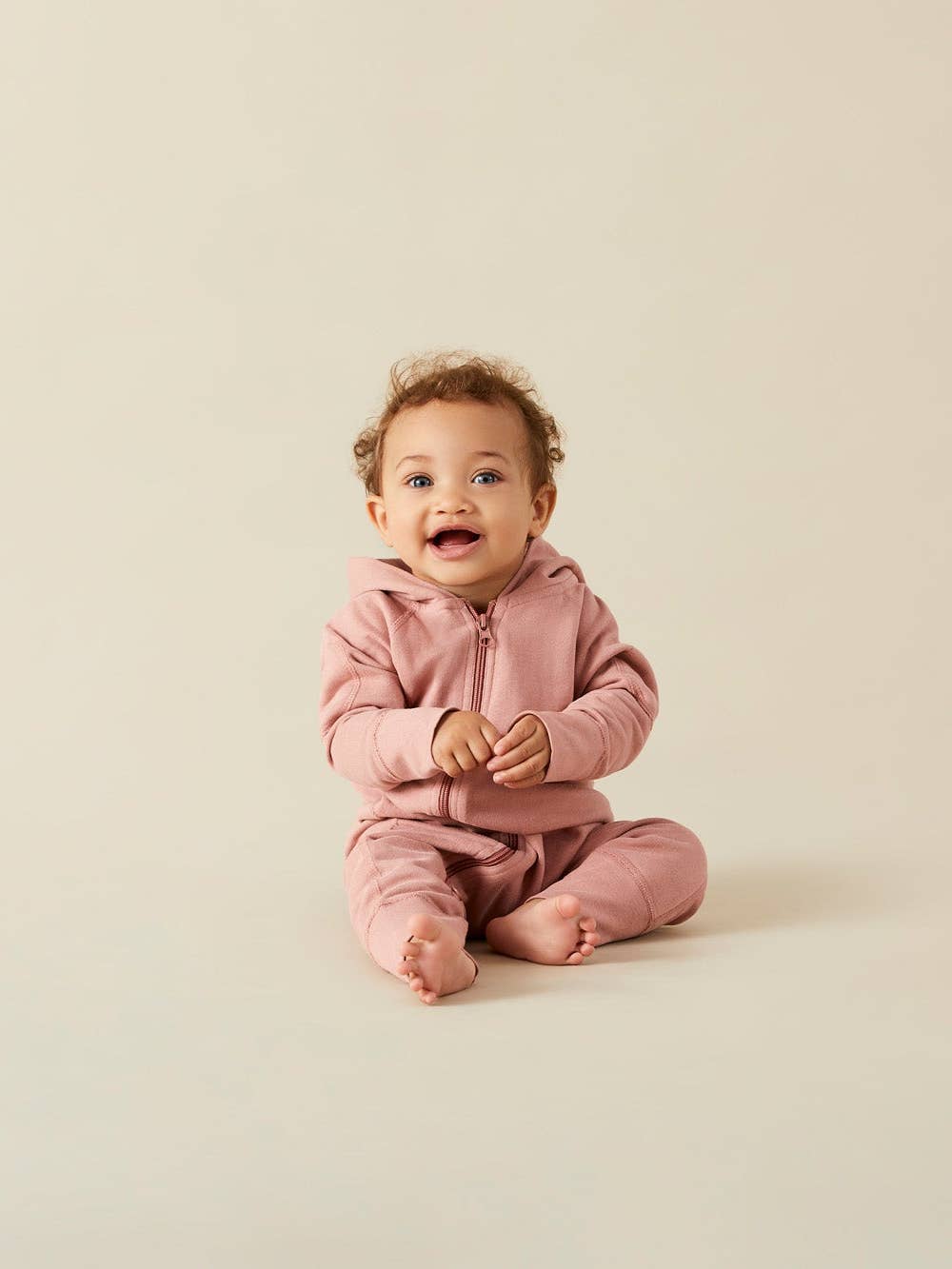 加拿大Sapling Child Magnolia Pink Winter Zipsuit-有机棉华夫系列