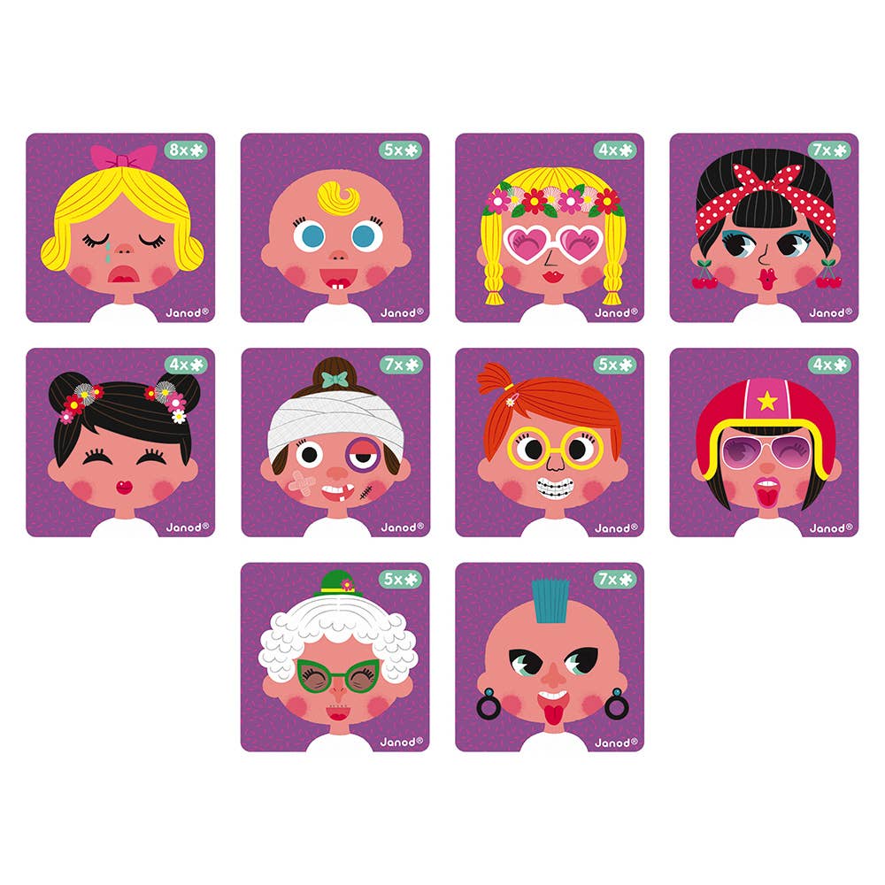 法国Janod Magneti'book - Girl's Crazy Faces