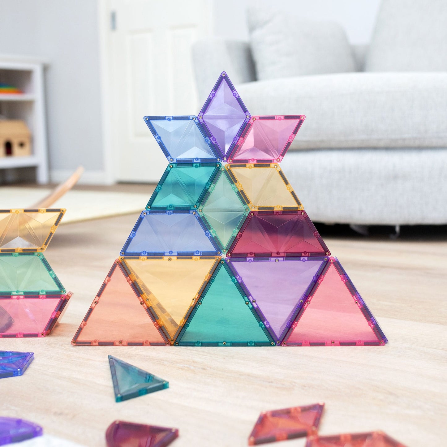 澳洲Connetix磁力片天花板-48pc Pastel Shape Expansion Pack