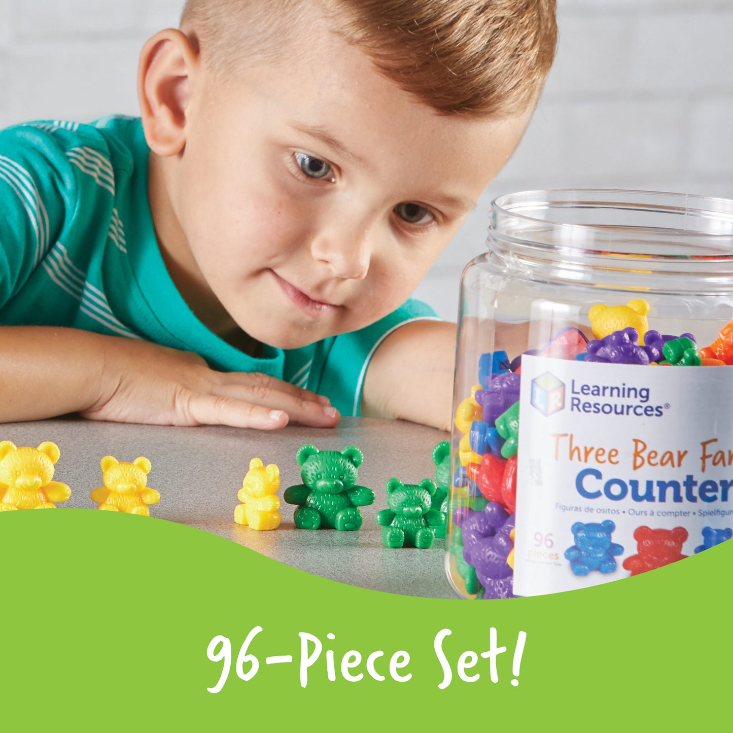 美国Learning Resources Three Bear Family Rainbow Counters, Set Of 96