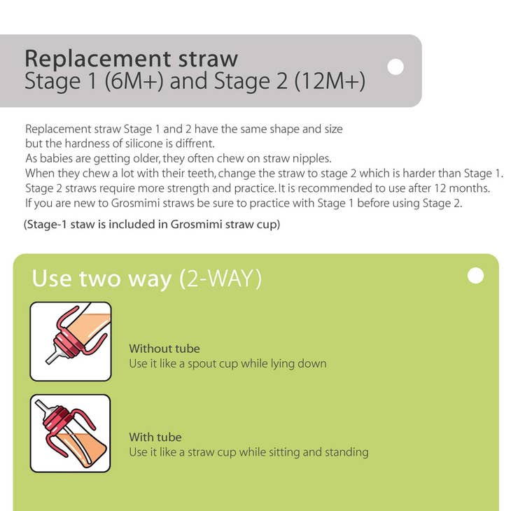 韩国Grosmimi Replacement Straw Kit Stage 2 (12M+)