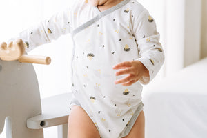 Nest Designs Bamboo Long Sleeve Kimono Onesie - The Goose & The Golden egg